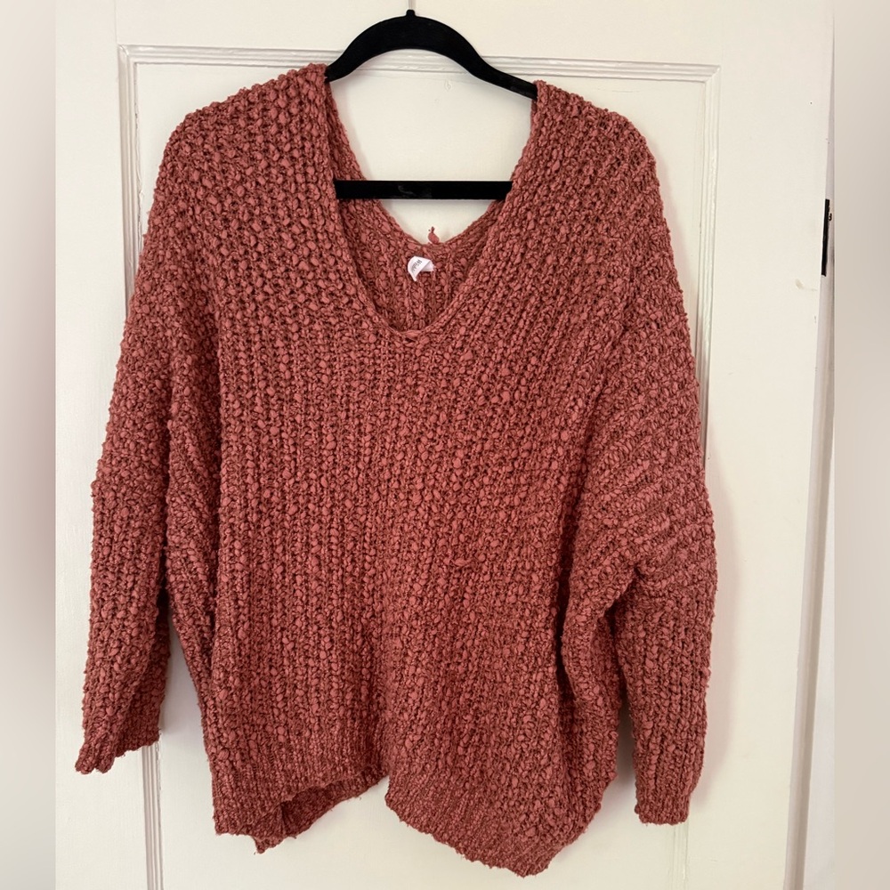 Cozy Knit Women's Sweater - Orange